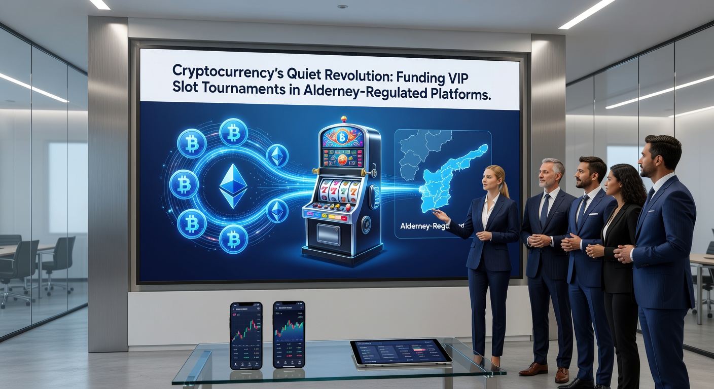 VIP-Spieler bei einem Slot-Turnier, finanziert durch Kryptotransfers auf einer Alderney-Plattform