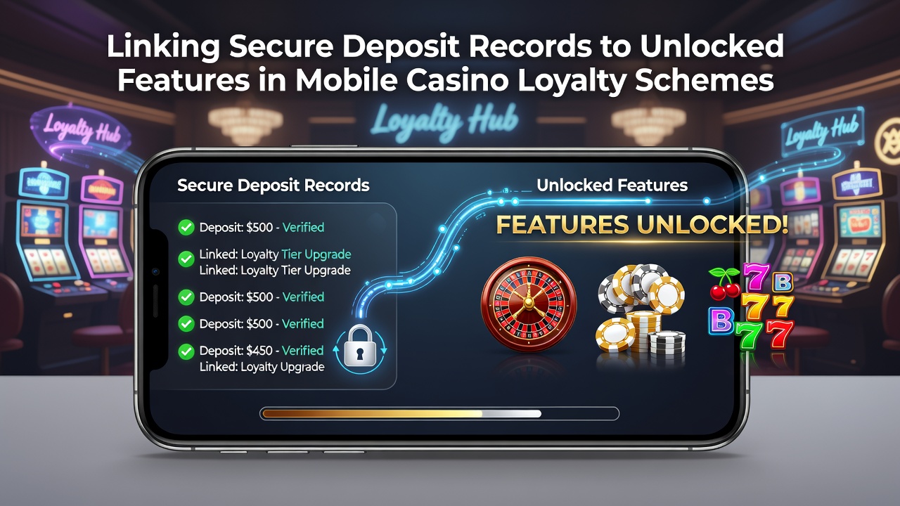 Darstellung der Verbindung von sicheren Einzahlungsprotokollen und freigeschalteten Loyalitätsmerkmalen in mobilen Casino-Apps