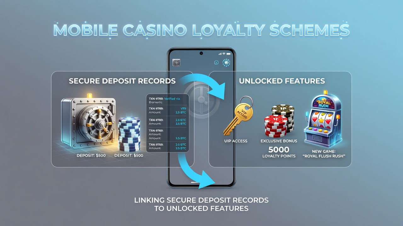 Illustration der Datenflüsse zwischen Einzahlungsprotokollen und Loyalty-Funktionen auf mobilen Geräten