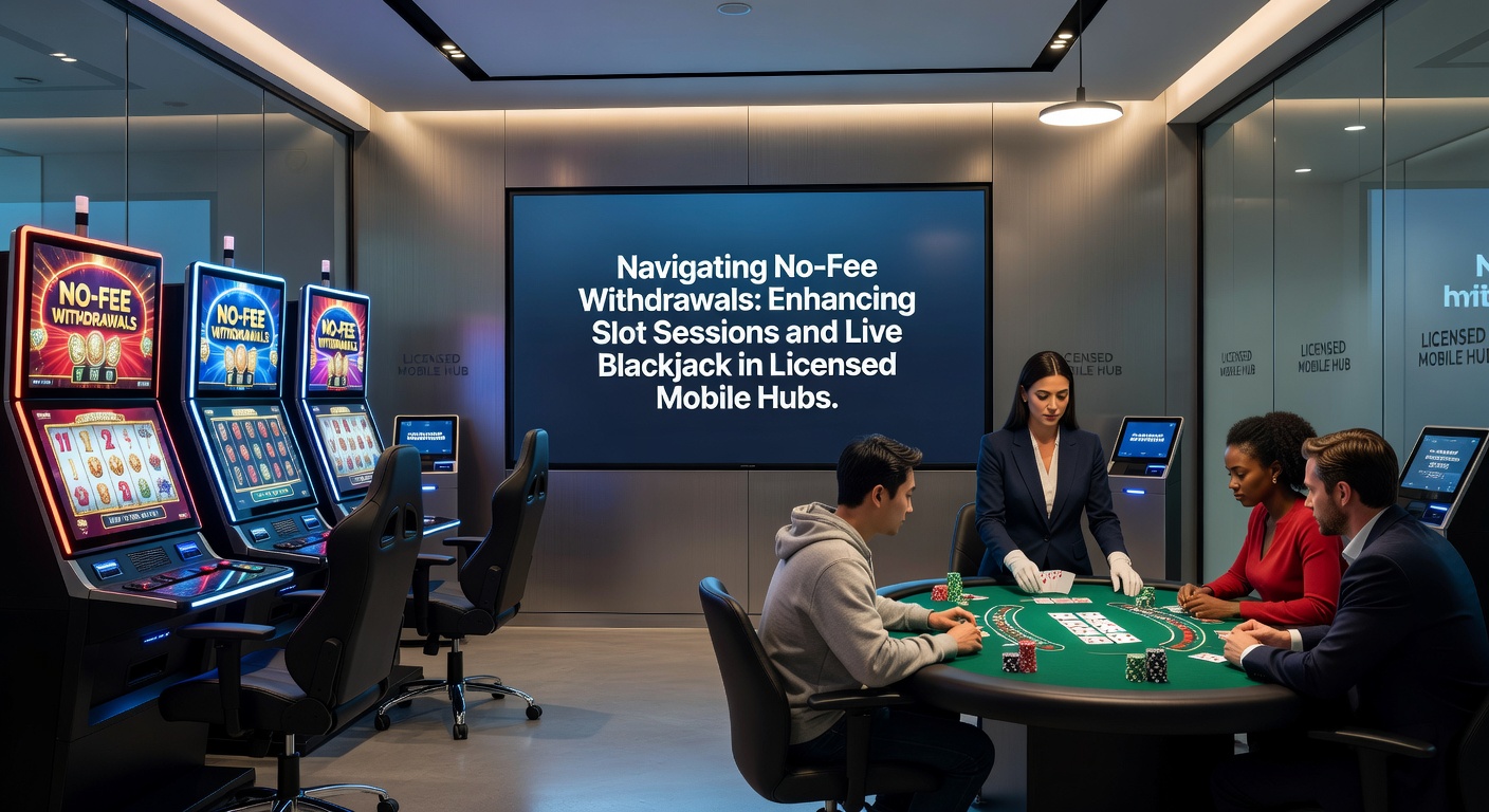 Smartphone mit Slot-Maschine und Blackjack-Tisch auf Bildschirm, symbolisiert mobile Gaming-Sessions mit nahtlosen Auszahlungen