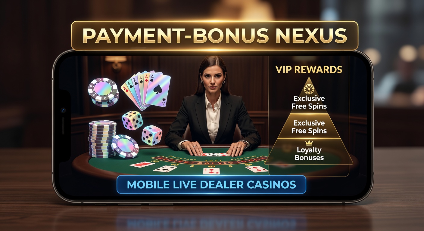 Smartphone mit Live-Dealer-Spiel und Bonus-Symbolen, das den Nexus zwischen Zahlungen und Belohnungen in mobilen Casinos illustriert